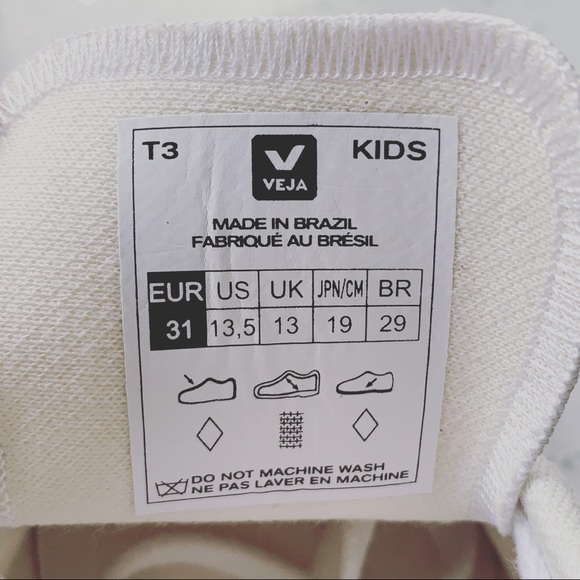 Kids Veja V-10 Leather Sneakers Size 31 - Picture 5 of 5